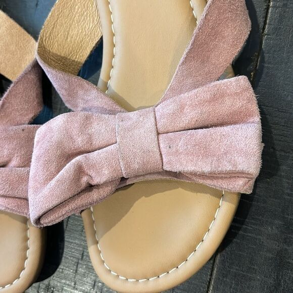 Ugg Dusty Pink Bow Suede Leather Slip On Spring Summer Sandals 5 - Picture 4 of 7